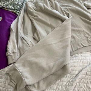 Zenana Outfitters Light Gray Sweatshirt and Pants (sold together)